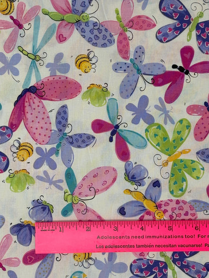 Butterfly Floral Yardage: Purple Flutter the Butterfly Butterflies