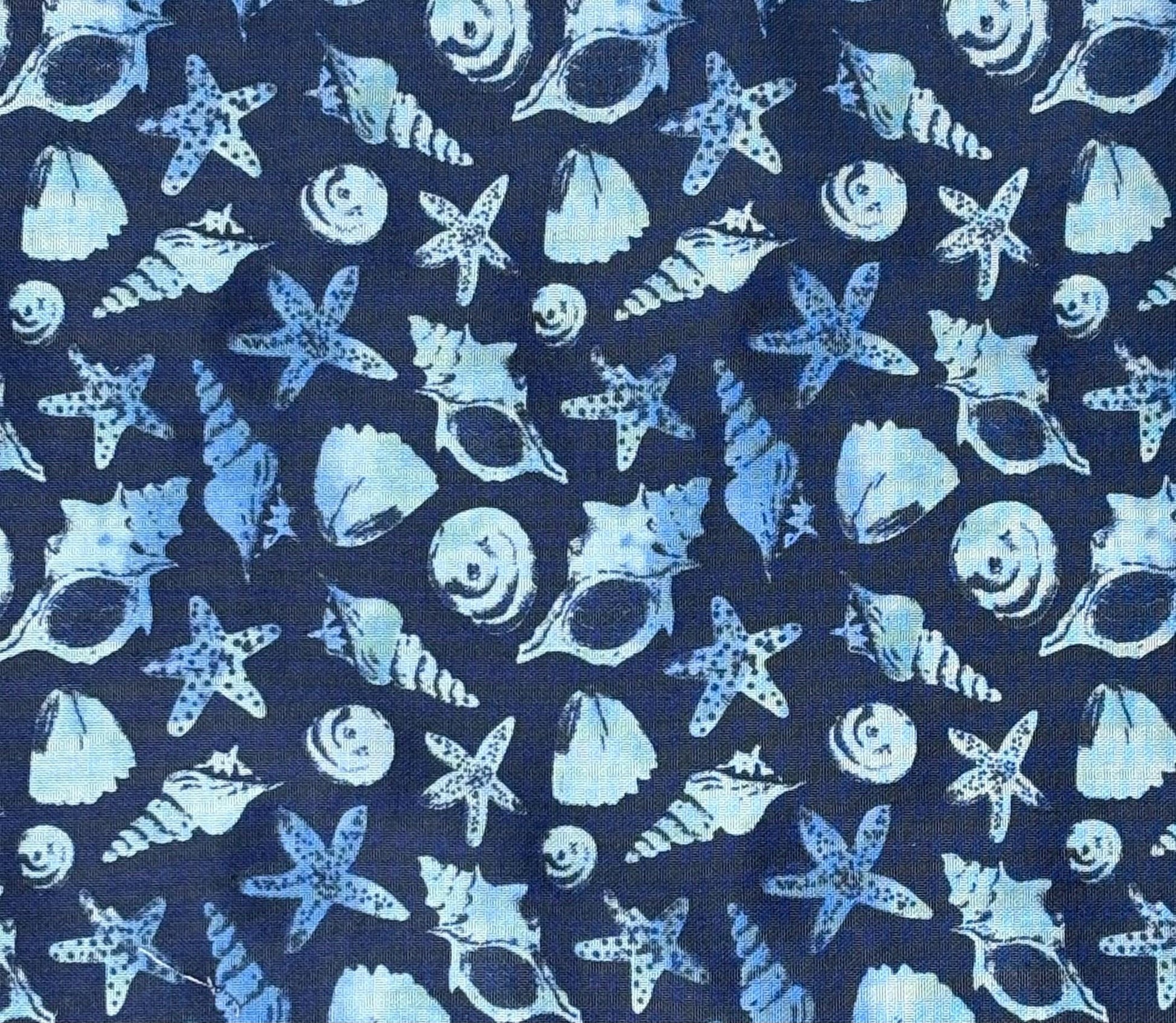 Blue Sea Shells Yardage: Underwater Wonder, Wilmington Prints