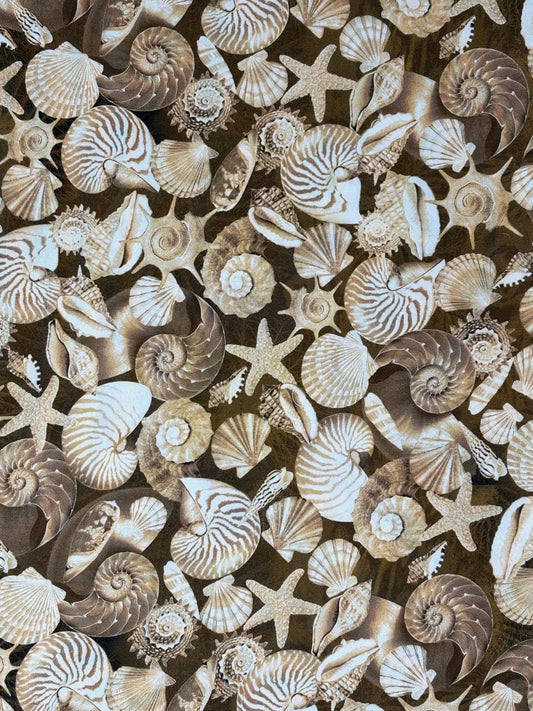 Sand Sea Shells Fabric Yardage: Oceana Shells Sand, Kanvas Studio