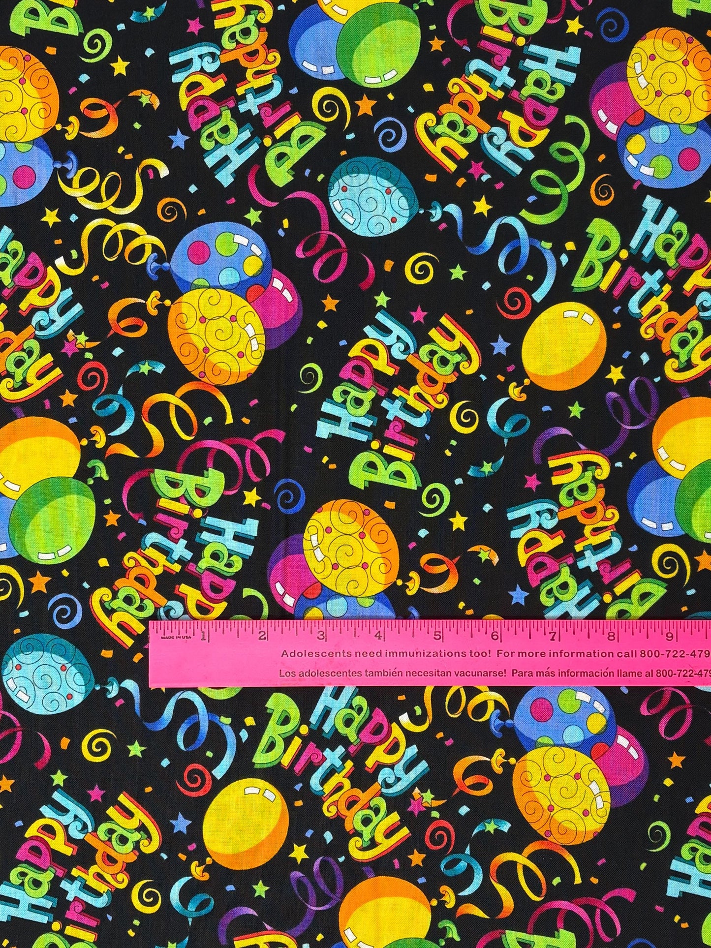 Happy Birthday Yardage: Balloons, Ribbons
