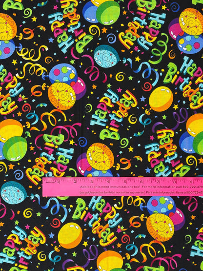 Happy Birthday Yardage: Balloons, Ribbons