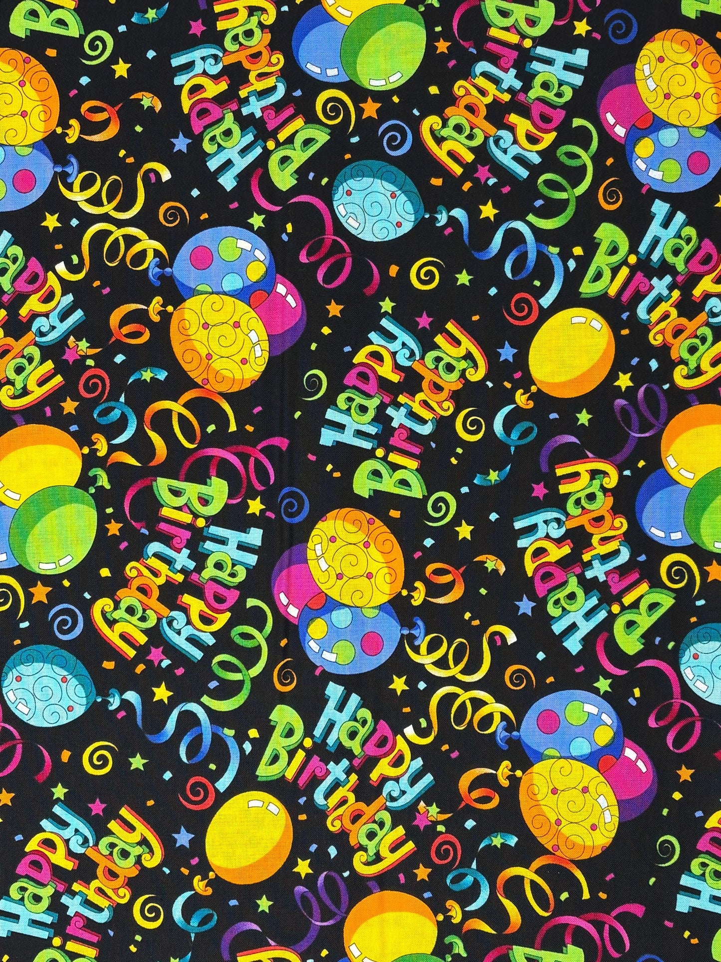 Happy Birthday Yardage: Balloons, Ribbons