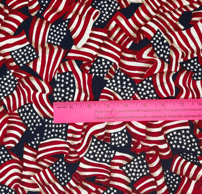 Patriotic Flags Yardage, Americana, Red, White, Blue