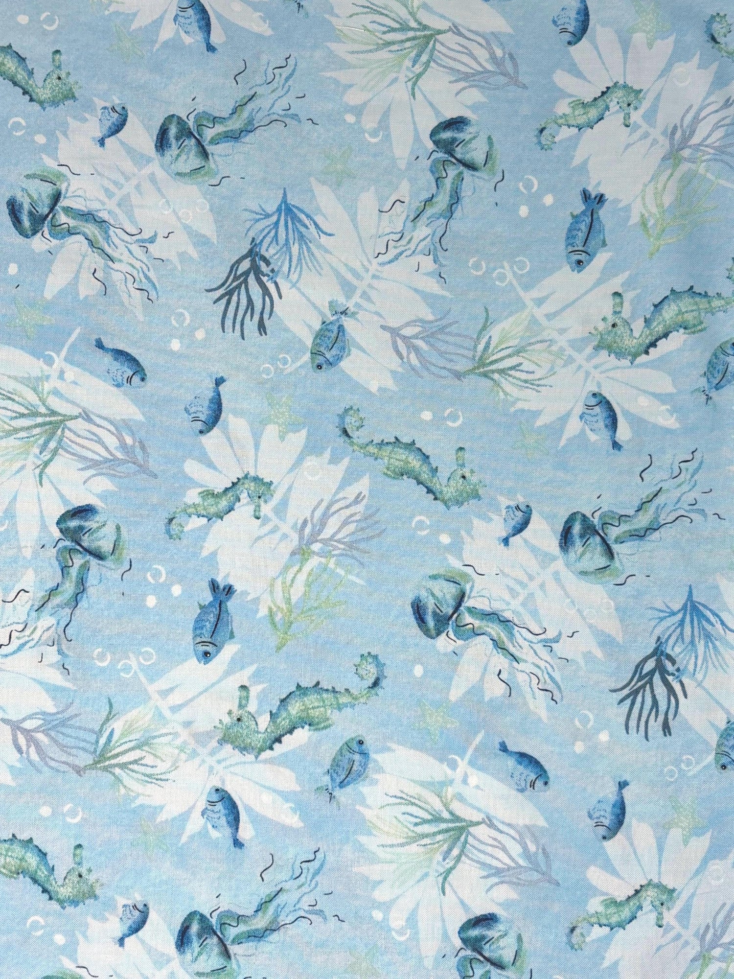 Blue Sea Life Fabric Yardage: Underwater Wonder, Wilmington Prints