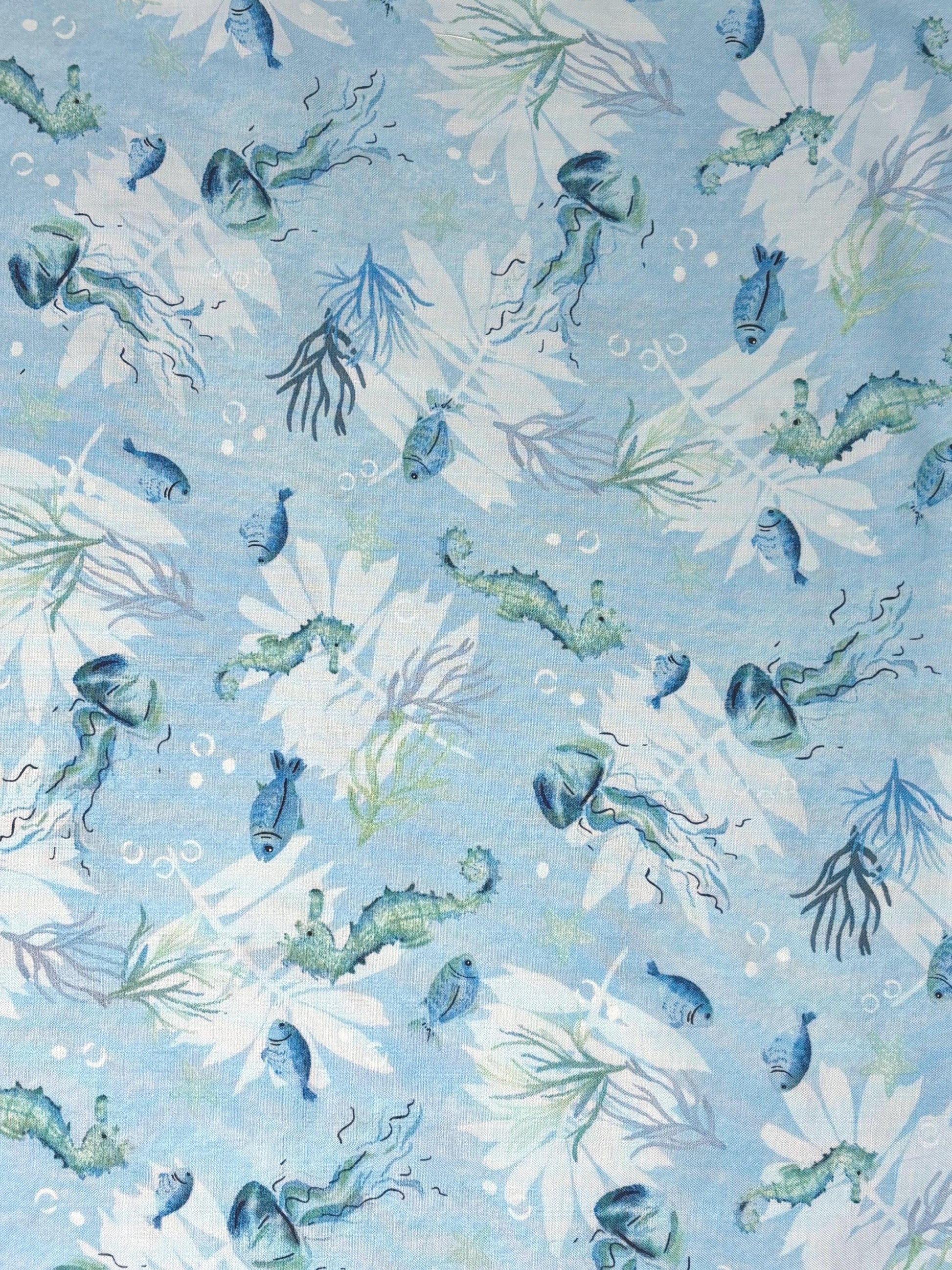 Blue Sea Life Fabric Yardage: Underwater Wonder, Wilmington Prints