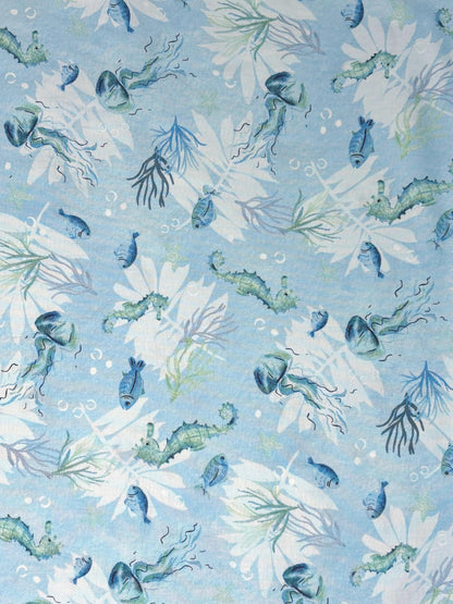 Blue Sea Life Fabric Yardage: Underwater Wonder, Wilmington Prints