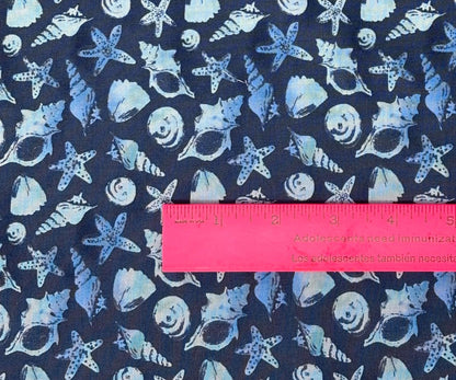 Blue Sea Shells Yardage: Underwater Wonder, Wilmington Prints
