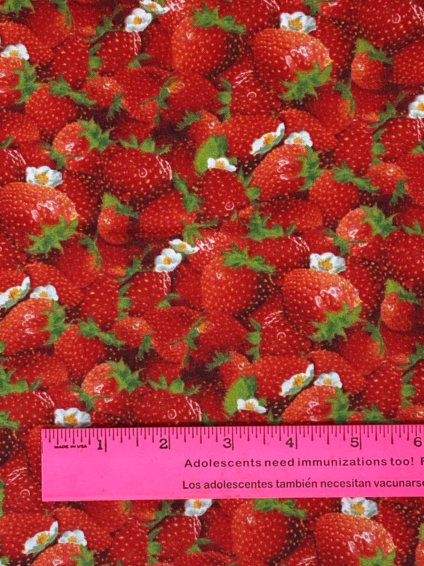 Red Strawberry Yardage, Berry Good, Elizabeth's Studio