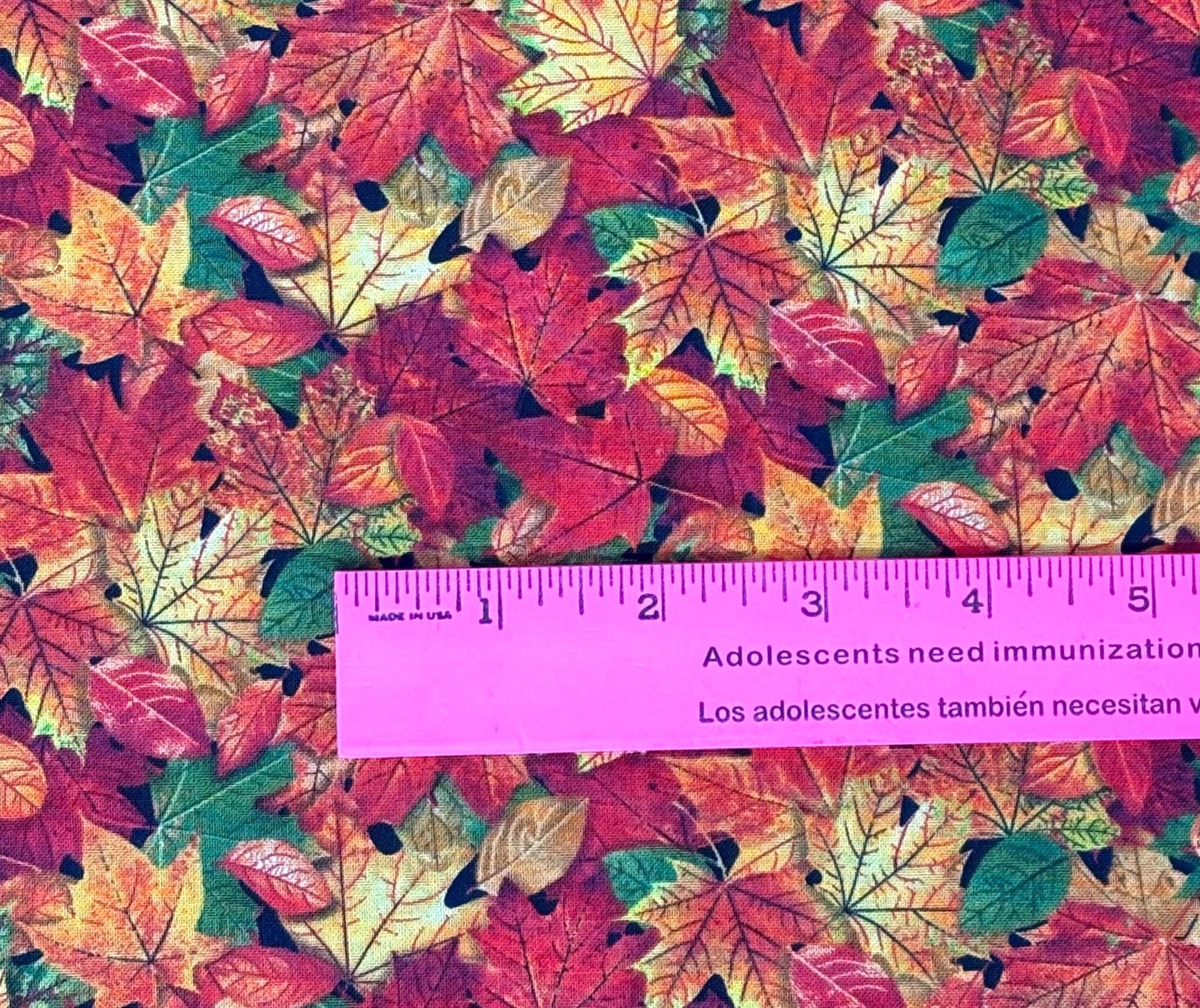 Leaves Yardage, Multi Fall Leaves, Landscape Collection, Elizabeth Studio