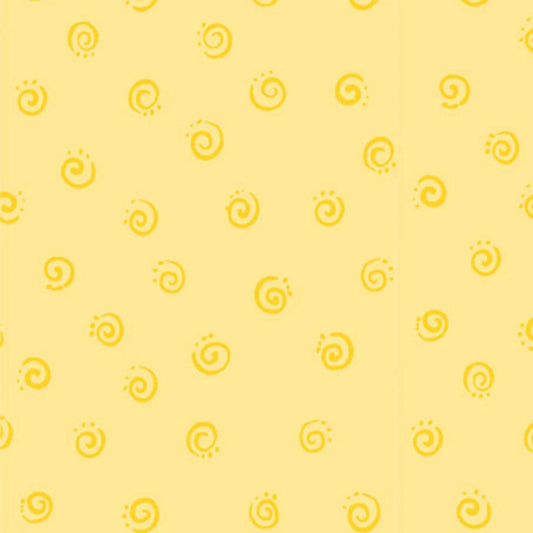 Yellow Spirals Yardage by Susybee Basics Collection