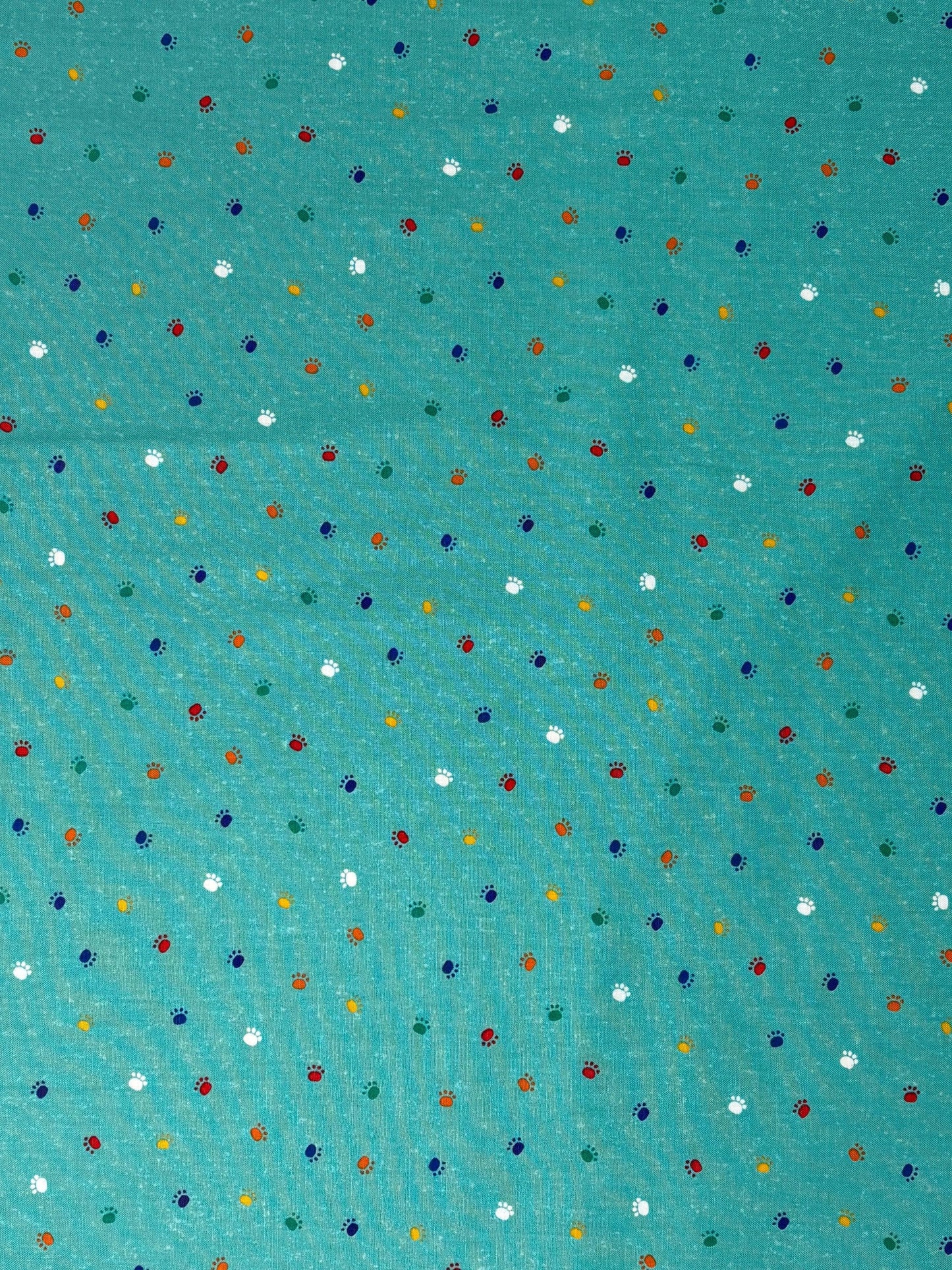 Cat Paw Yardage, Fe-line Frisky, Cat Paws on Teal, Wilmington Prints