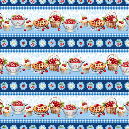 Multi Repeating Stripe, Sweet Cherry, Wilmington Prints