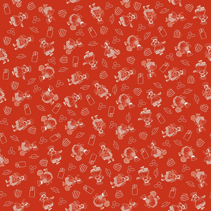 Red Gingerbread Yardage, Gingerbread Girls, Riley Blake, Fabric Yardage