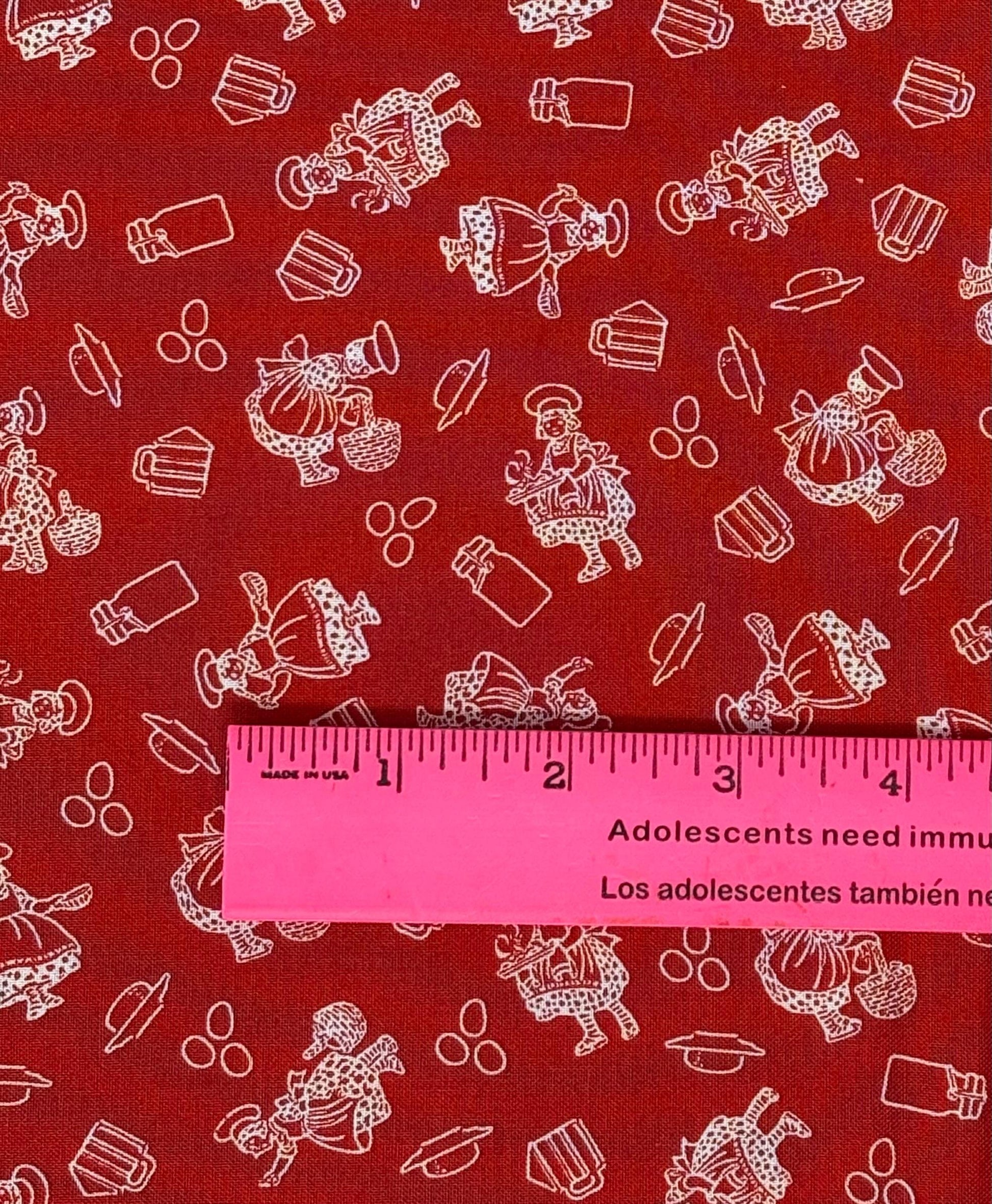 Red Gingerbread Yardage, Gingerbread Girls, Riley Blake, Fabric Yardage