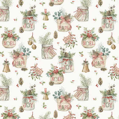 Christmas Fabric Squares, Charm Pack, Holiday Spirit, Riley Blake, 5 inches, 42 squares