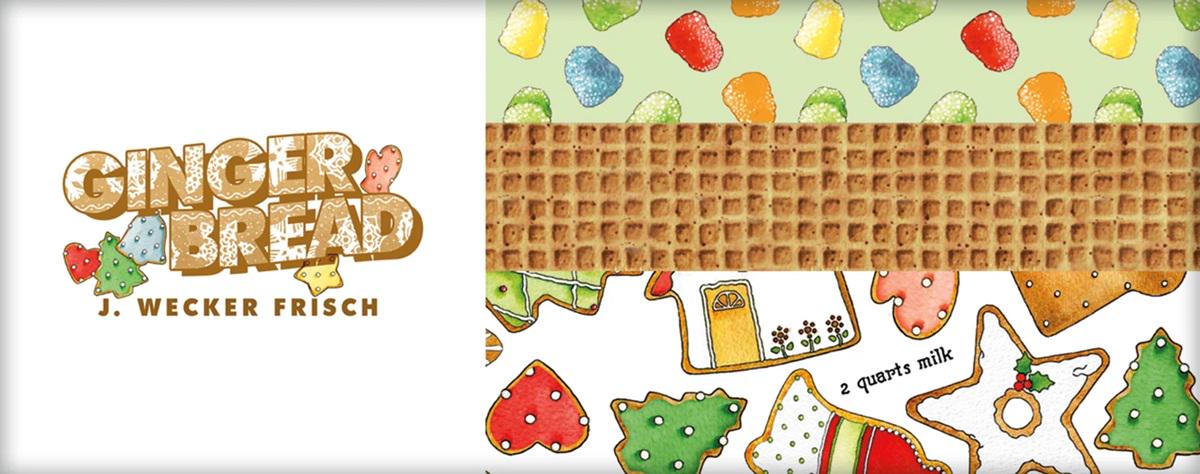 Christmas Fabric Squares, Charm Pack, Gingerbread, Riley Blake, 5 inches, 42 squares