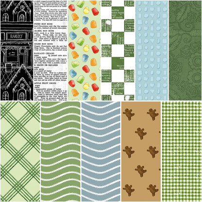 Christmas Fabric Squares, Charm Pack, Gingerbread, Riley Blake, 5 inches, 42 squares