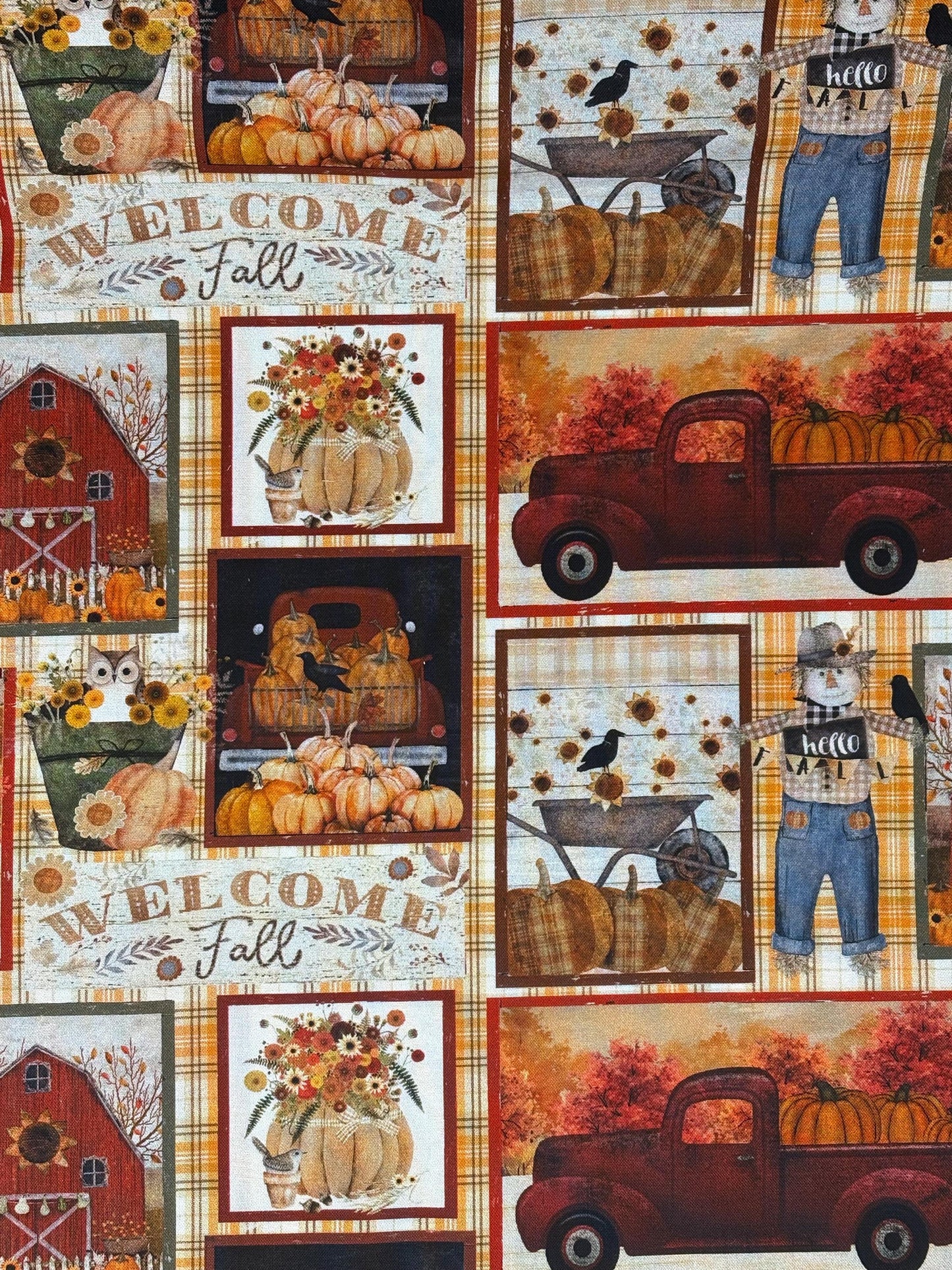 Fall Patchwork Fabric Yardage: Homestead Harvest, Beth Albert, 3 Wishes