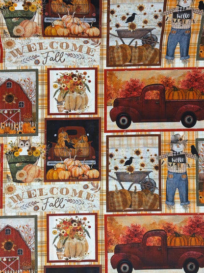 Fall Patchwork Fabric Yardage: Homestead Harvest, Beth Albert, 3 Wishes