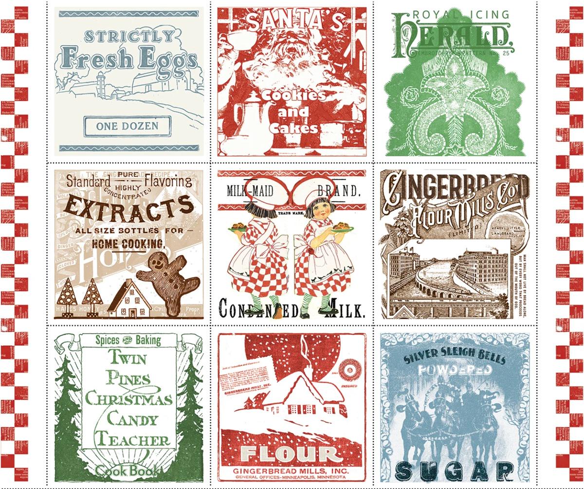 Gingerbread Flour Sack Large Patch Panel Riley Blake