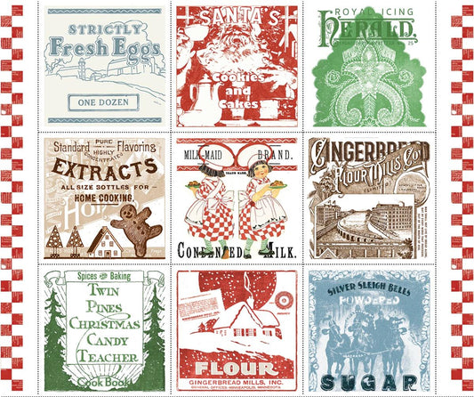 Gingerbread Flour Sack Large Patch Panel Riley Blake
