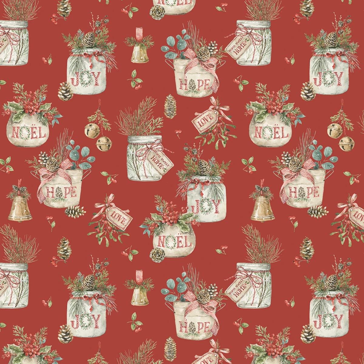 Christmas Fabric Squares, Charm Pack, Holiday Spirit, Riley Blake, 5 inches, 42 squares