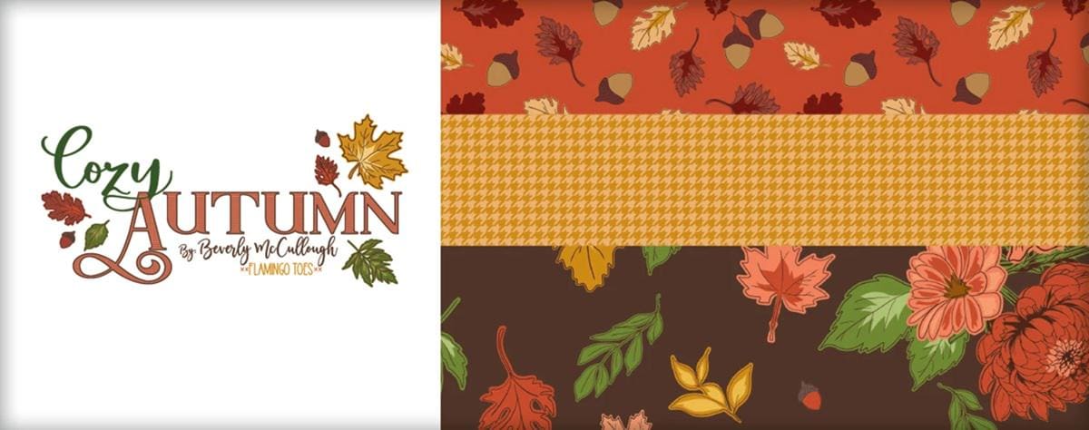 Fall Harvest Fabric Squares, Cozy Autumn, Charm Pack, Riley Blake, Beverly McCullough, 5 inches, 42 squares