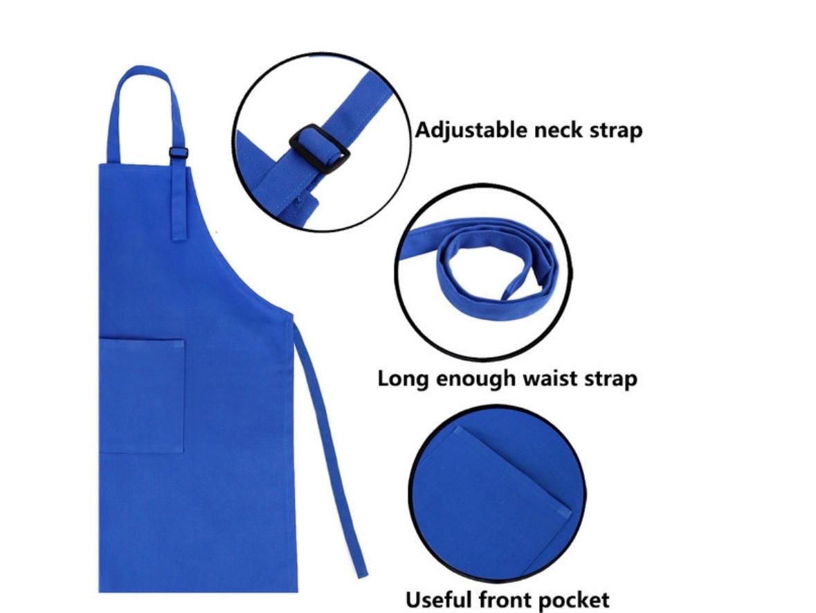 Child’s Apron and Chef Hat Set, Blue, Embroidered, Personalized, Kitchen Apron