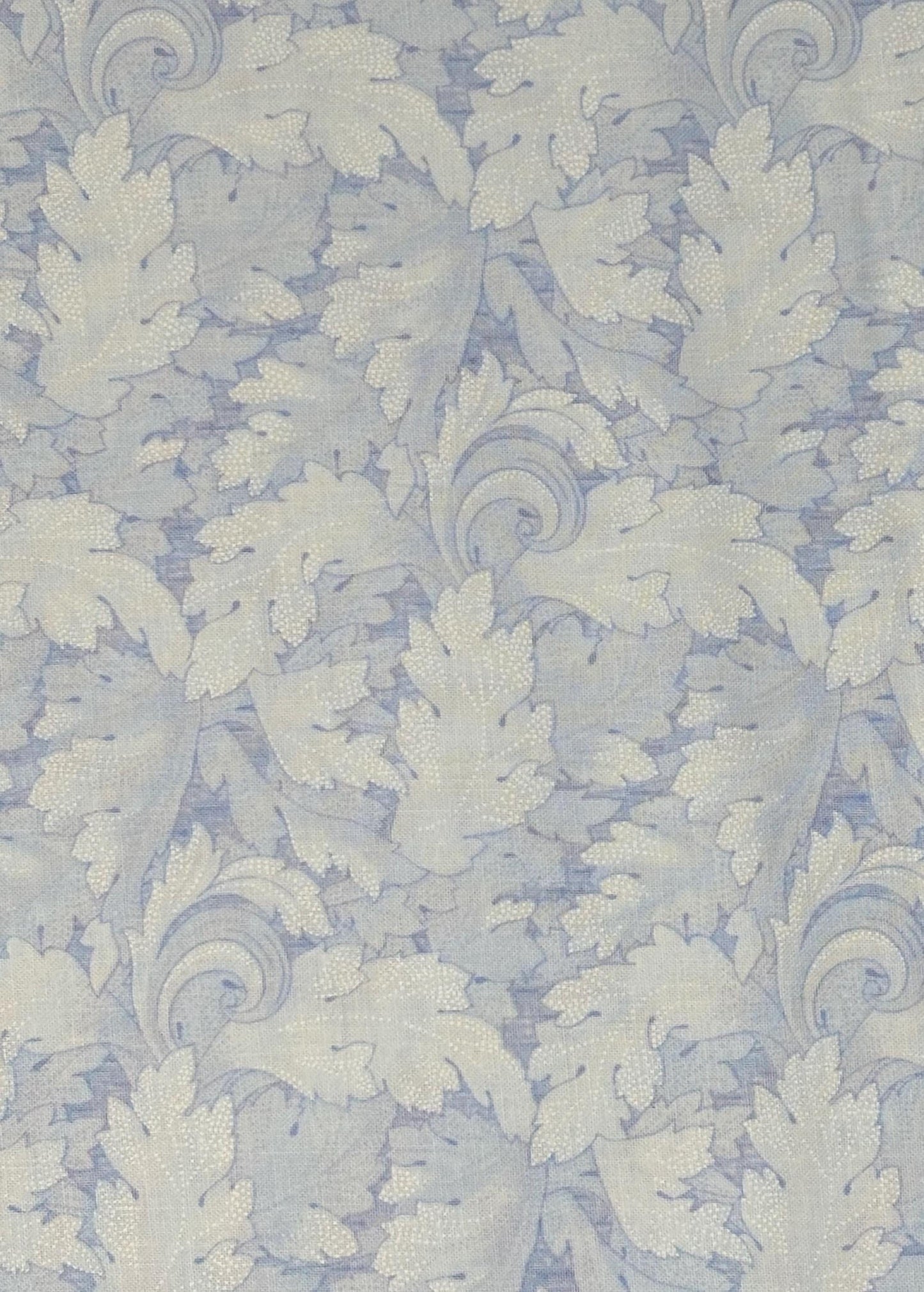 Blue Fabric Yardage: All About Daisies, Twirling Leavea, Lighr Blue, Benartex