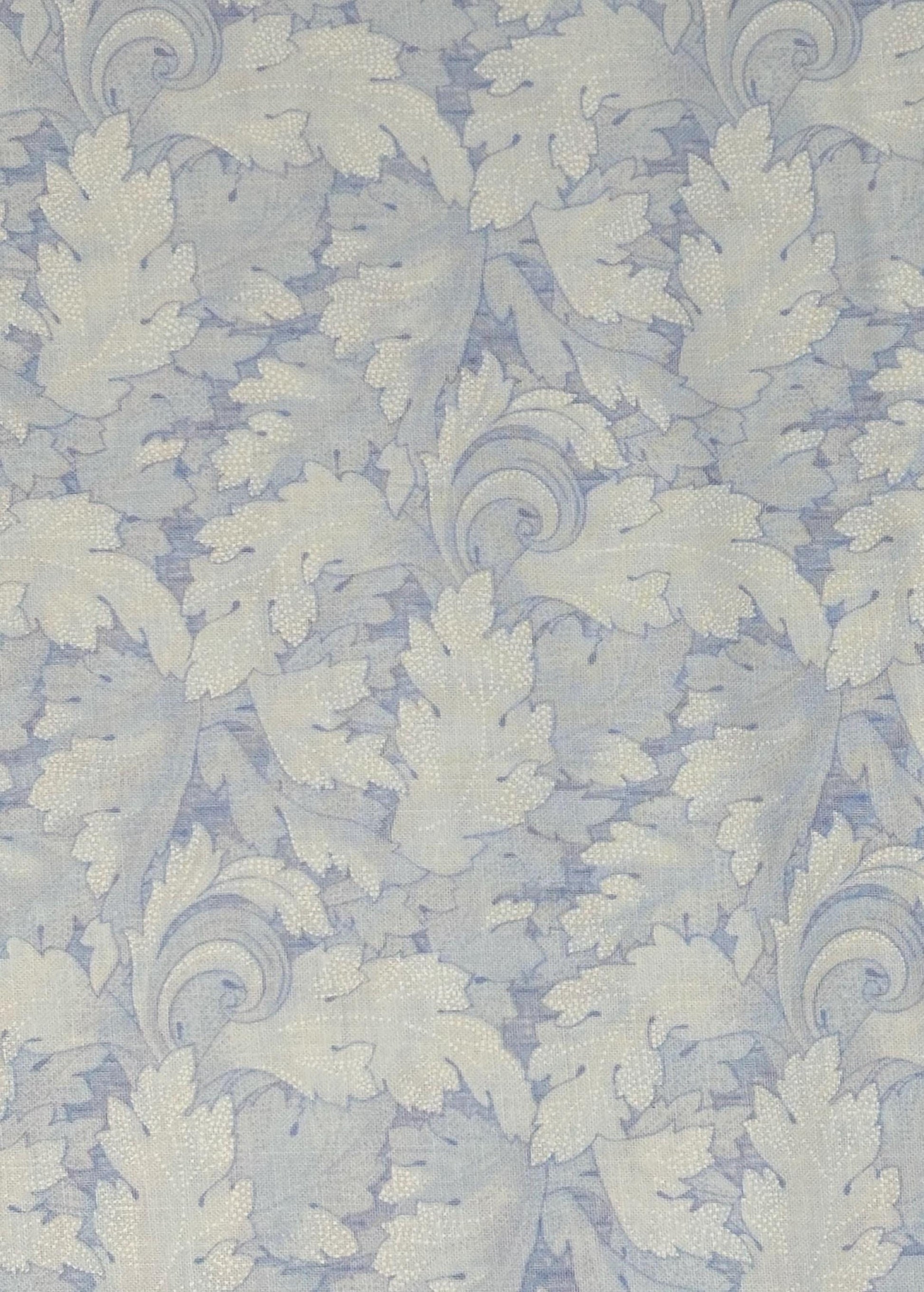 Blue Fabric Yardage: All About Daisies, Twirling Leavea, Lighr Blue, Benartex