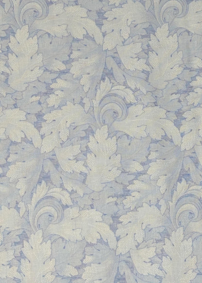Blue Fabric Yardage: All About Daisies, Twirling Leavea, Lighr Blue, Benartex