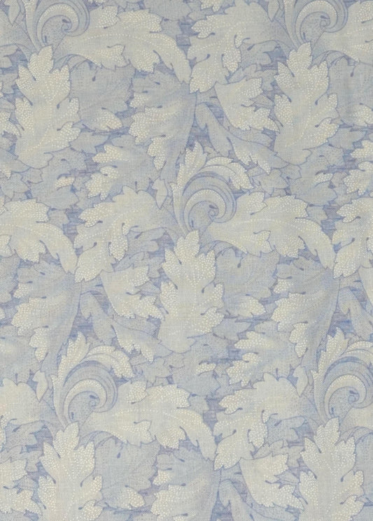 Blue Fabric Yardage: All About Daisies, Twirling Leavea, Lighr Blue, Benartex