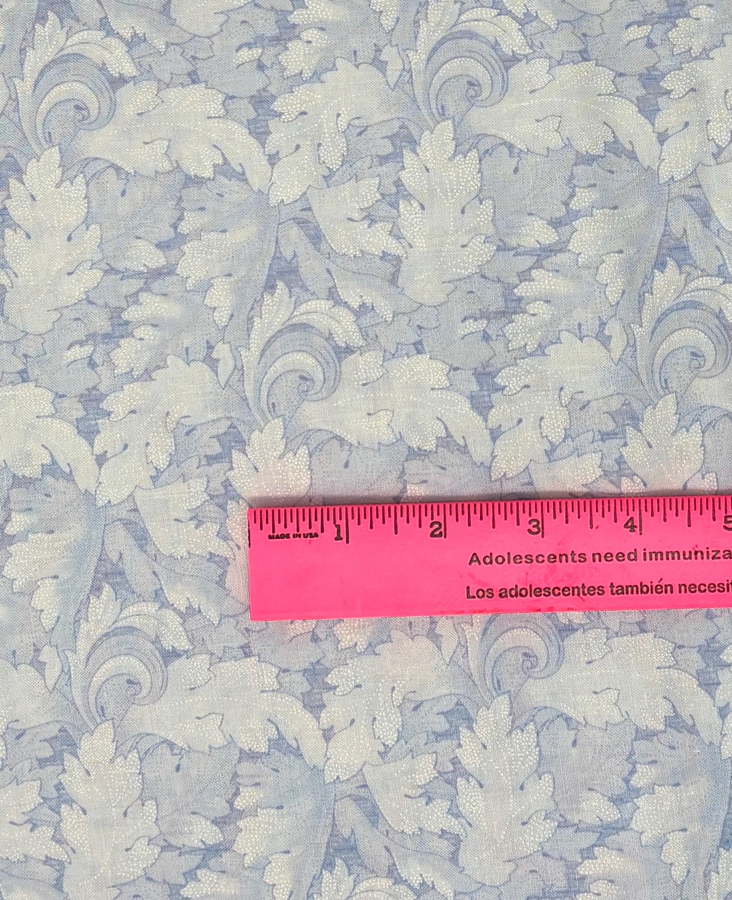 Blue Fabric Yardage: All About Daisies, Twirling Leavea, Lighr Blue, Benartex