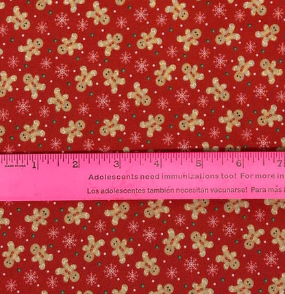 Christmas Fabric Yardage: Red Festive Gingerbread Fun, Very Merry Gingerbread, Beth Albert, 3 Wishes