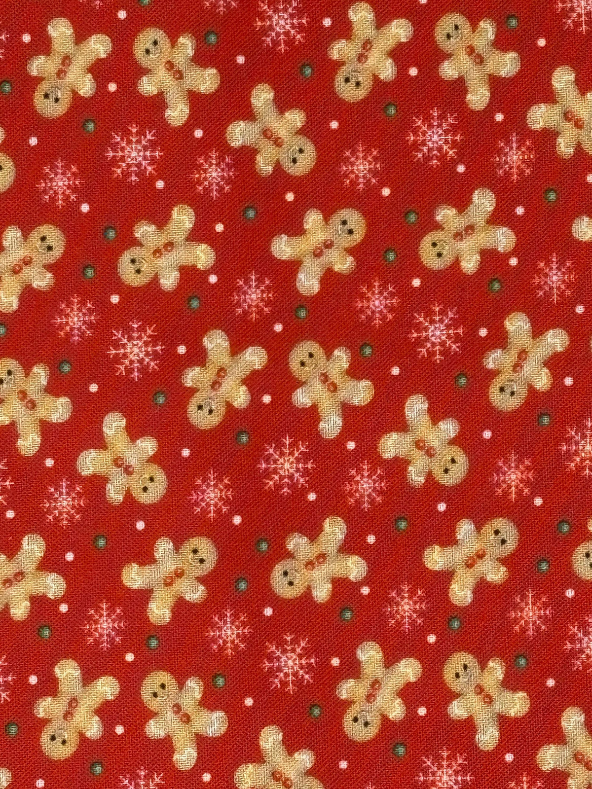 Christmas Fabric Yardage: Red Festive Gingerbread Fun, Very Merry Gingerbread, Beth Albert, 3 Wishes