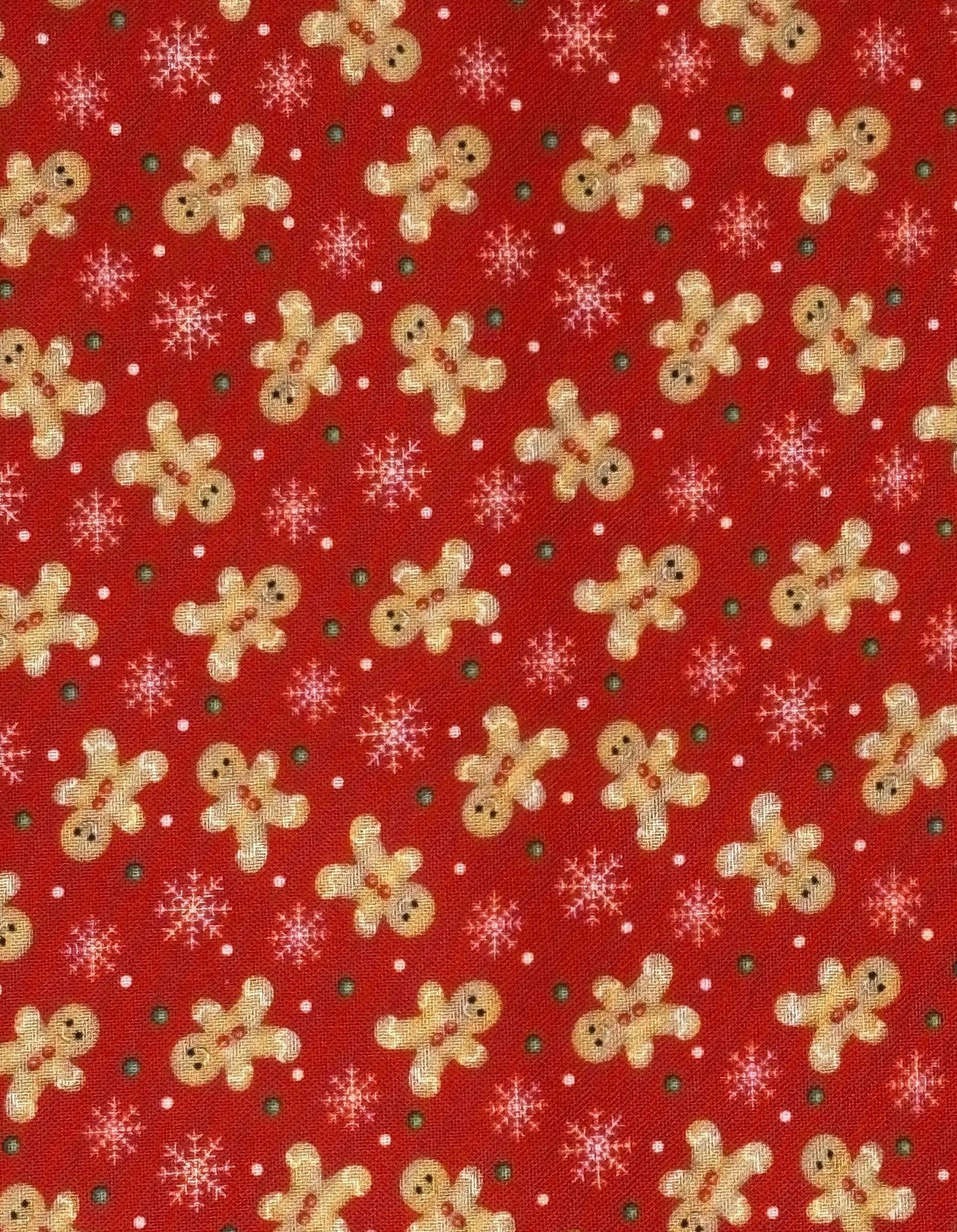 Christmas Fabric Yardage: Red Festive Gingerbread Fun, Very Merry Gingerbread, Beth Albert, 3 Wishes