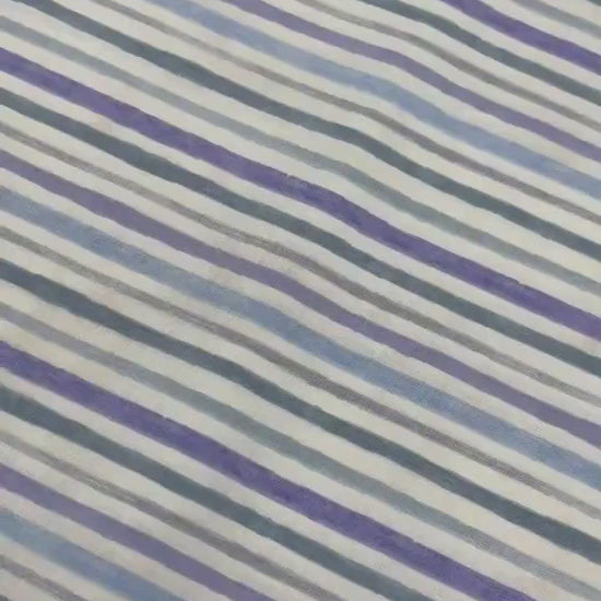 Cream Stripes, Purple, Blue, Yardage, Morning Blooms, Danhui Nai