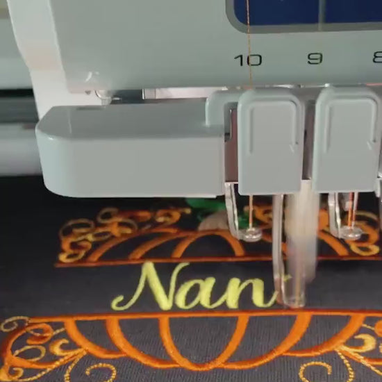 Halloween Pumpkin Personalized Black Sweatshirt, Embroidered