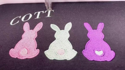 Bunny Easter Cottontail Candy Co Sweatshirt,  Black Sweatshirt, Embroidered