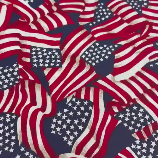 Patriotic Flags Yardage, Americana, Red, White, Blue