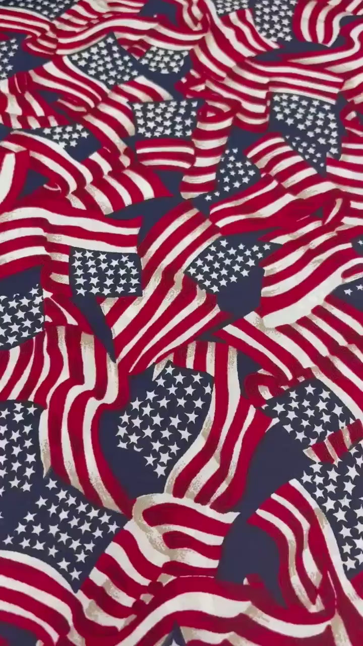 Patriotic Flags Yardage, Americana, Red, White, Blue