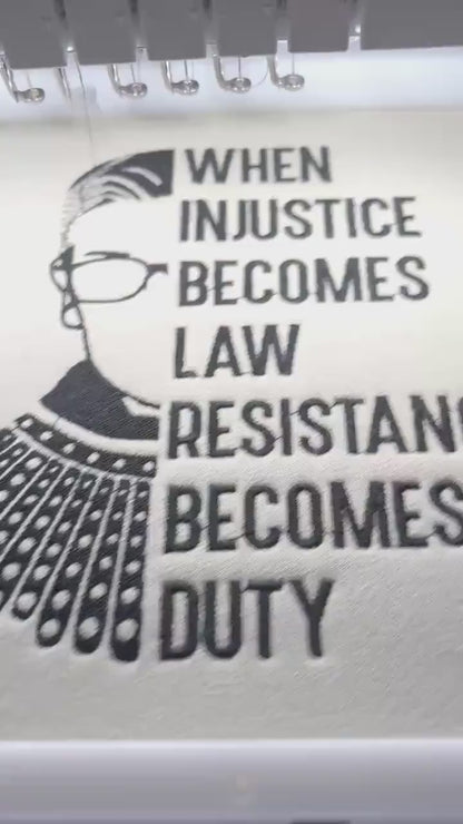 Resist Sweatshirt: RBG Protest sweatshirt, Sand, Black