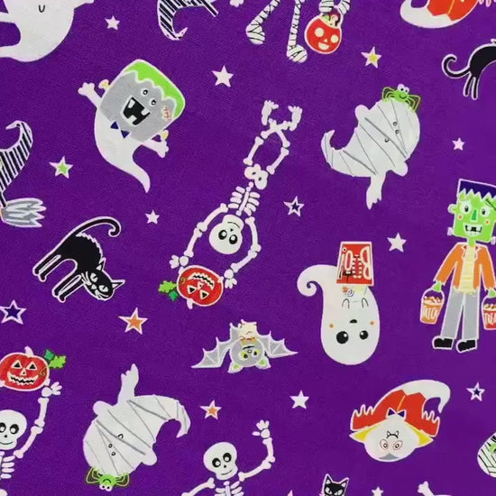 Halloween Fabric Yardage: Monster Mash, Glow in the Dark - Benartex