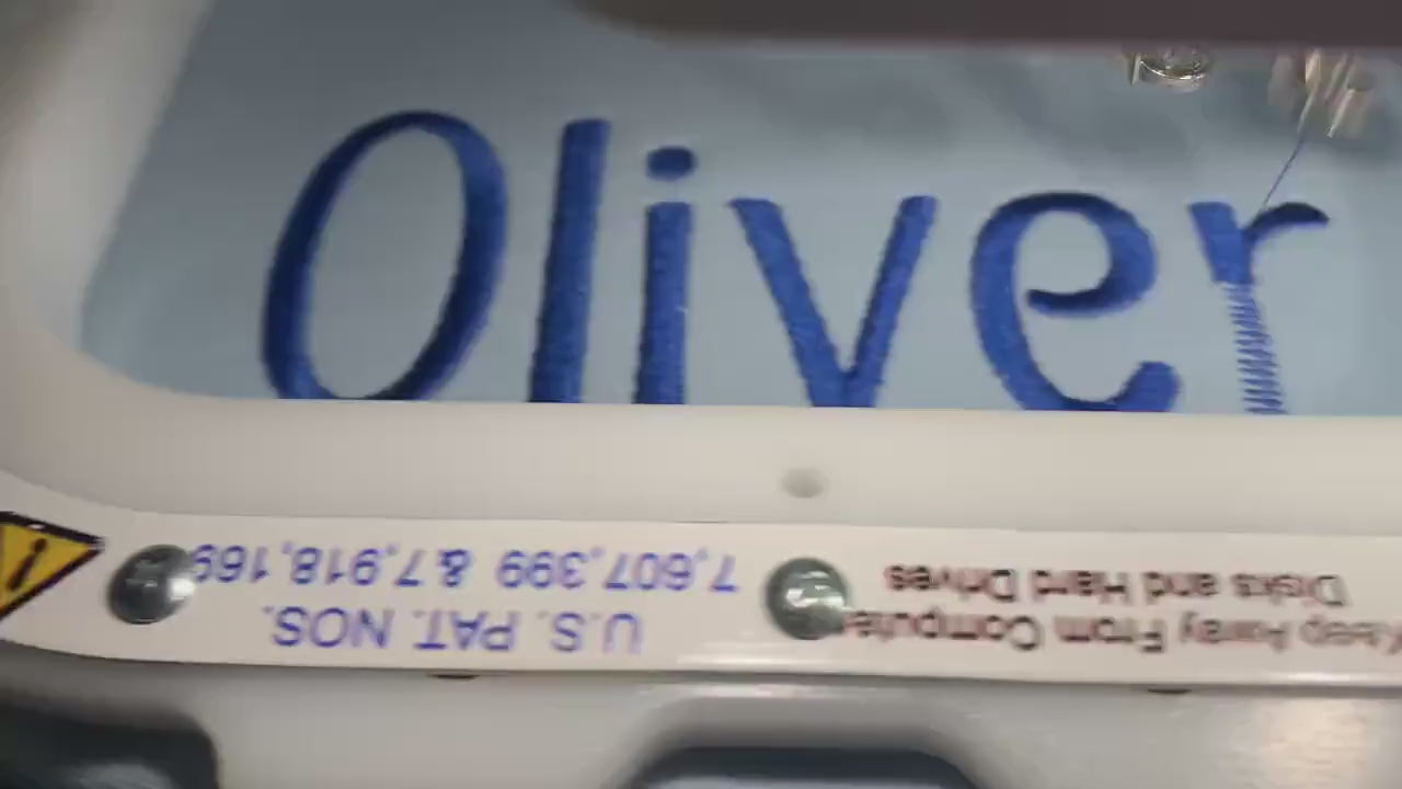 Baby Infant Gown and Cap Set, Blue, Embroidered name personalized