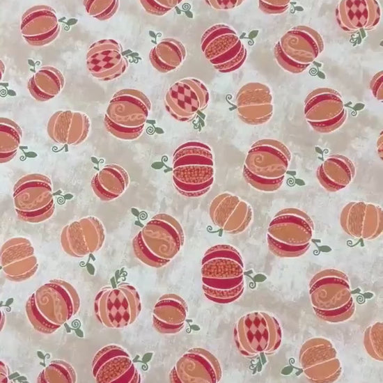 Pumpkin Yardage: Tan Hello Pumpkin Harvest, Benartex