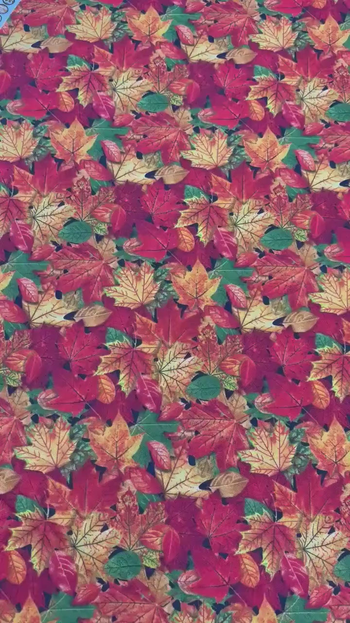 Leaves Yardage, Multi Fall Leaves, Landscape Collection, Elizabeth Studio