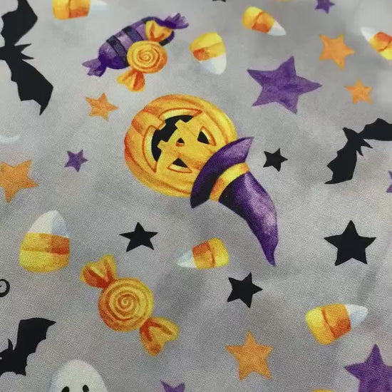 Halloween Fabric Yardage: Boo!, Pumpkins, Ghosts, Bats - Hoffman Fabric