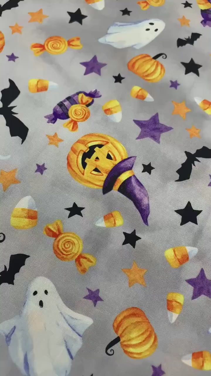 Halloween Fabric Yardage: Boo!, Pumpkins, Ghosts, Bats - Hoffman Fabric