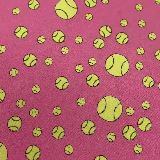 Tennis Ball Yardage, Tennis Worlds, pink, yellow, Loralie Designs, Yardage, 692512