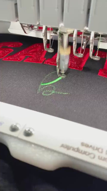 Christmas Santa Baby, Black, Red Glitter, Crew Neck Sweat Shirt- Free Shipping